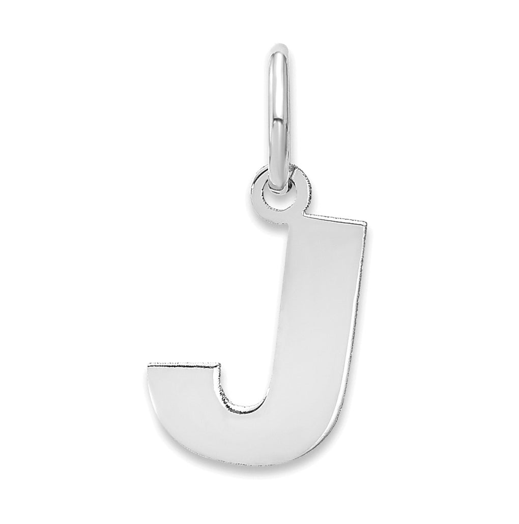 Sterling Silver Rhodium plated J Initial-Pendant