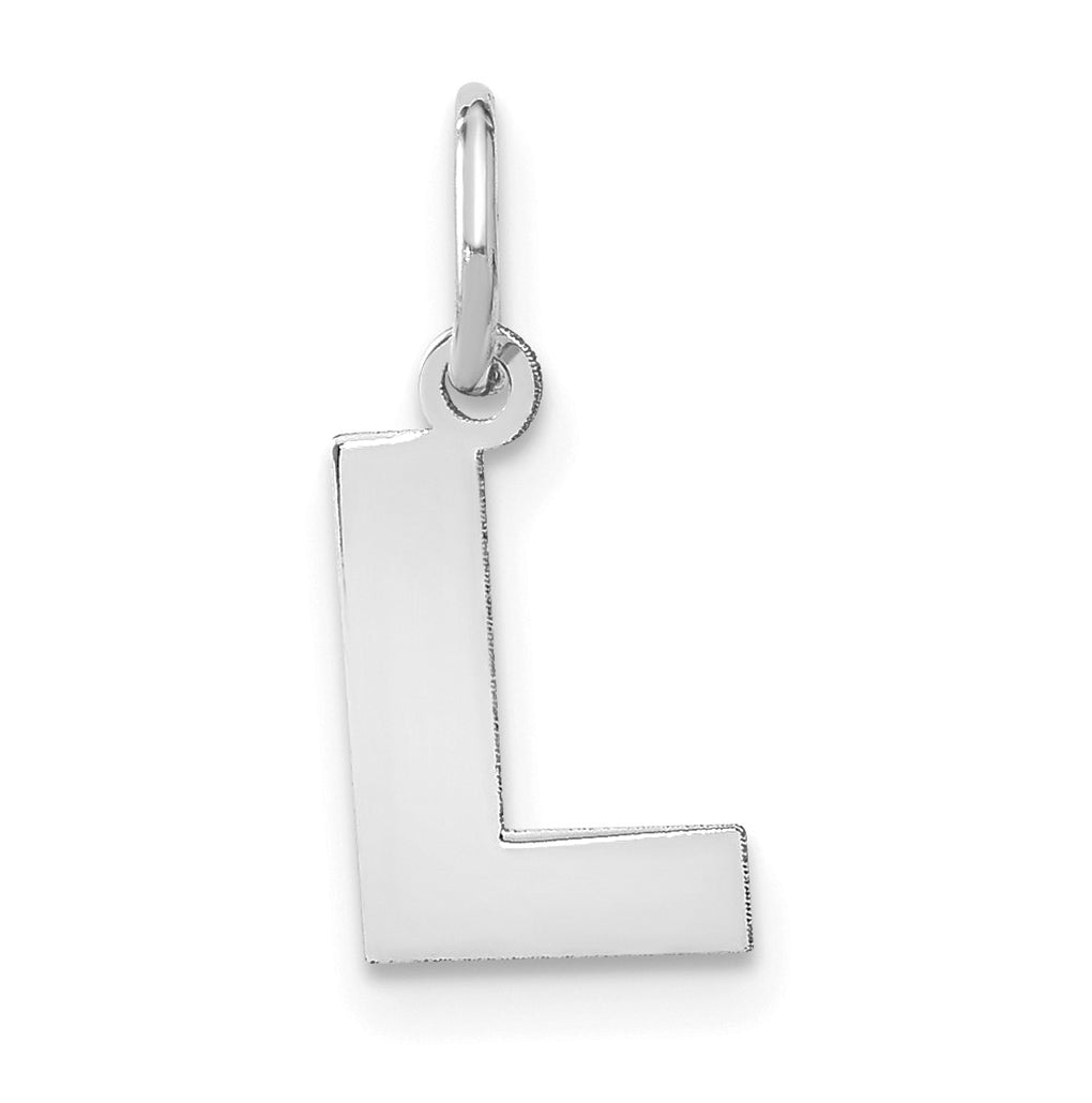 Sterling Silver Rhodium plated L Initial-Pendant