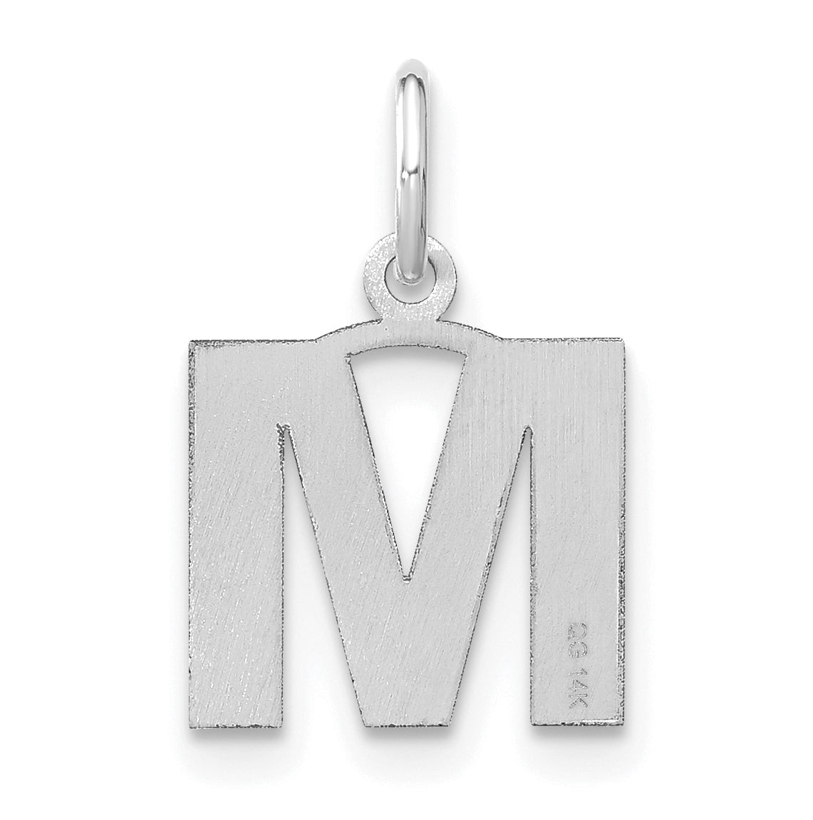 Sterling Silver Rhodium plated M Initial-Pendant