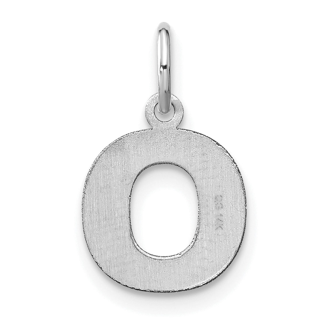 14K White Gold O Initial Pendant