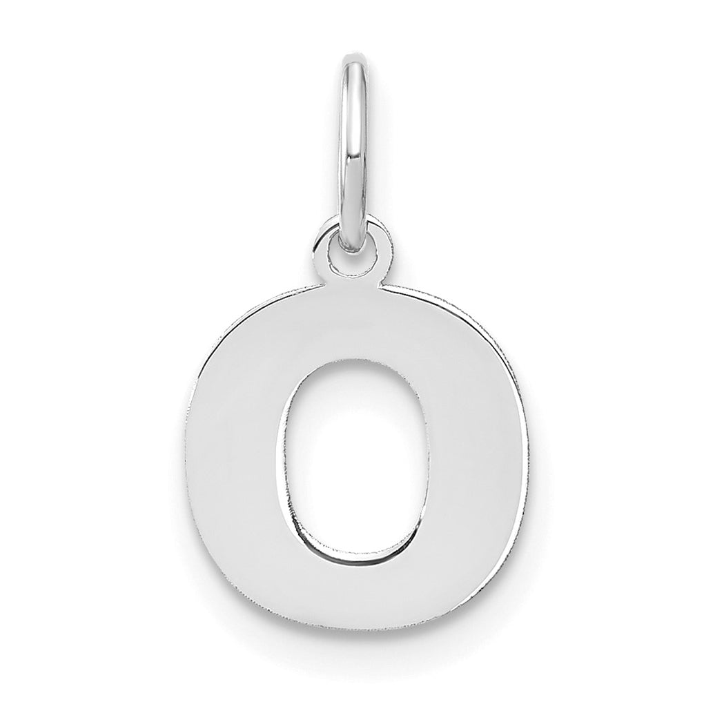 14K White Gold O Initial Pendant