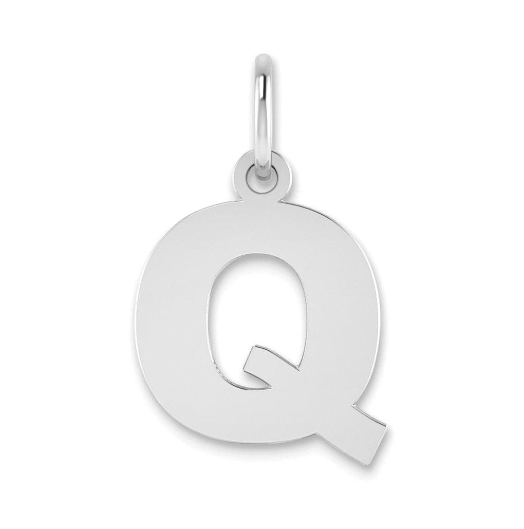 Sterling Silver Rhodium plated Q Initial-Pendant