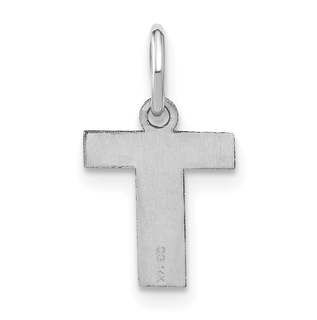 Sterling Silver Rhodium plated T Initial-Pendant