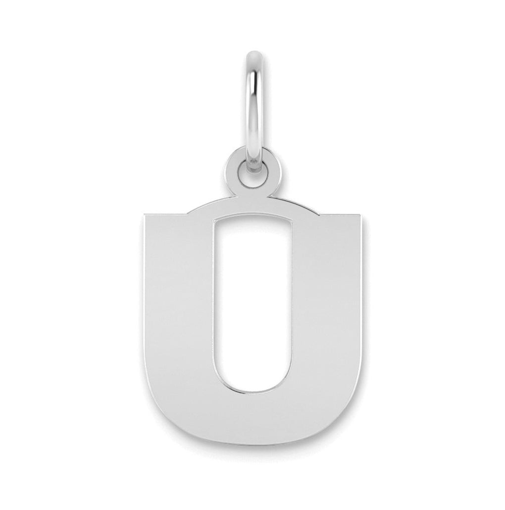 Sterling Silver Rhodium plated U Initial-Pendant