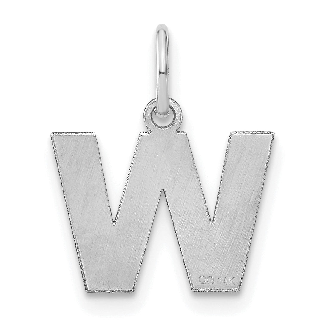 Sterling Silver Rhodium plated W Initial-Pendant