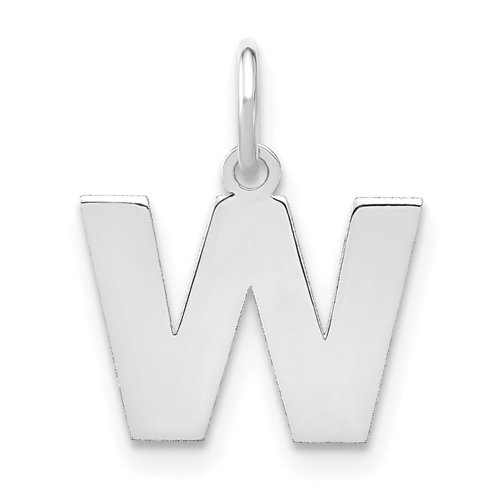 Sterling Silver Rhodium plated W Initial-Pendant