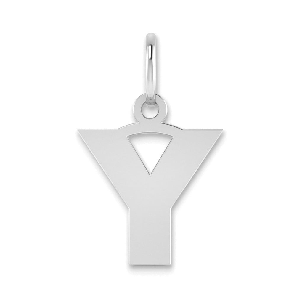Sterling Silver Rhodium plated Y Initial-Pendant