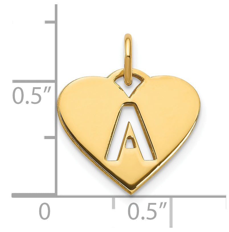 14K Yellow Gold Initial Letter A Initial Charm