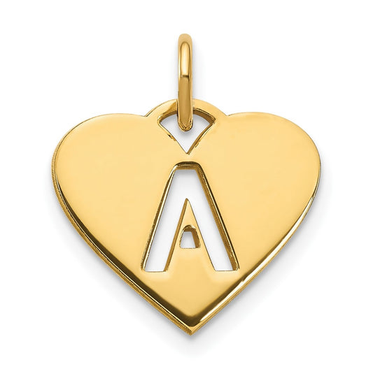 14K Yellow Gold Initial Letter A Initial Charm
