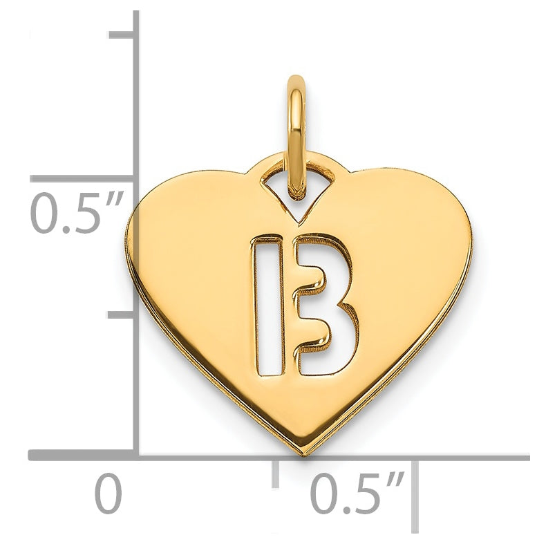 14K Yellow Gold Initial Letter B Initial Charm