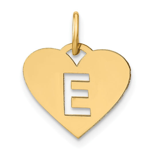 14K Yellow Gold Initial Letter E Initial Charm