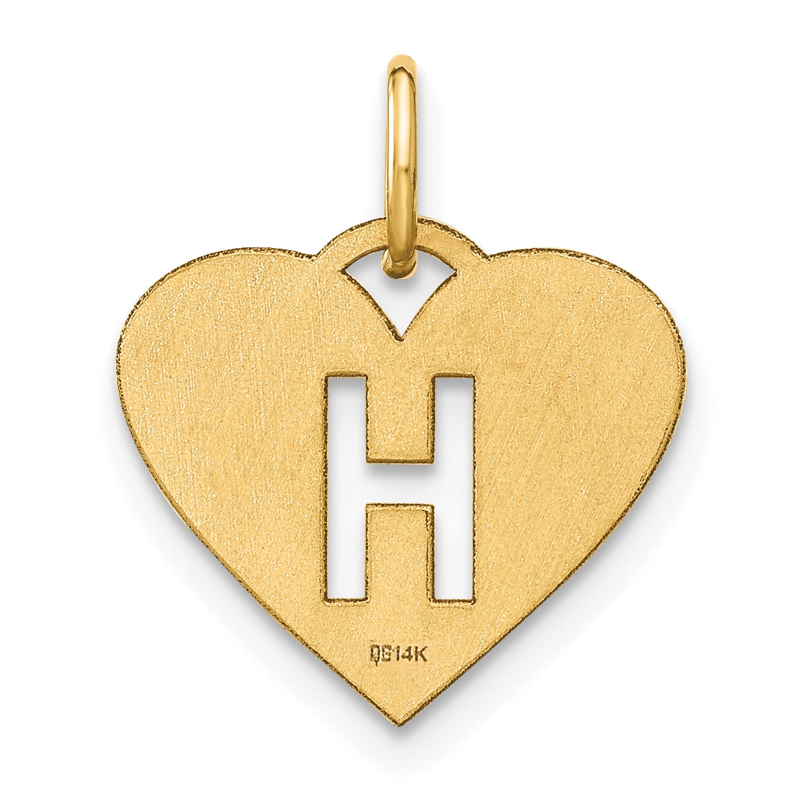 14K Yellow Gold Initial Letter H Initial Charm