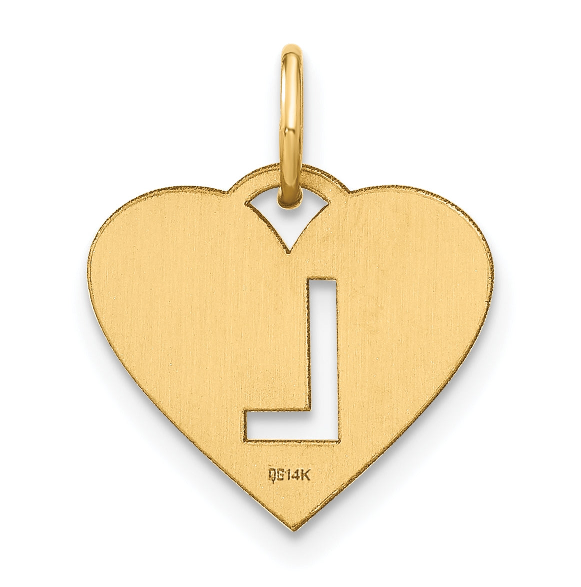 Sterling Silver Gold plated Initial Letter L Heart Initial Charm