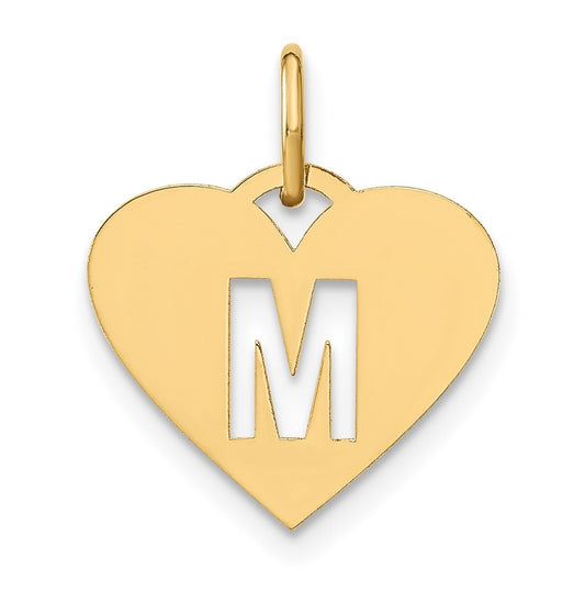 14K Yellow Gold Initial Letter M Initial Charm