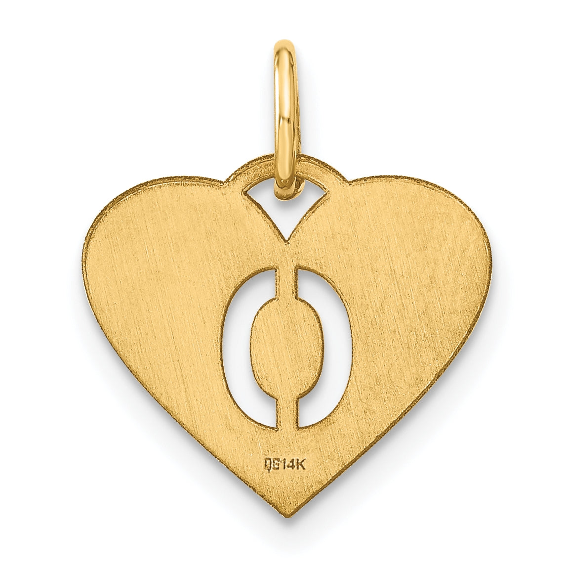 14K Yellow Gold Initial Letter O Initial Charm