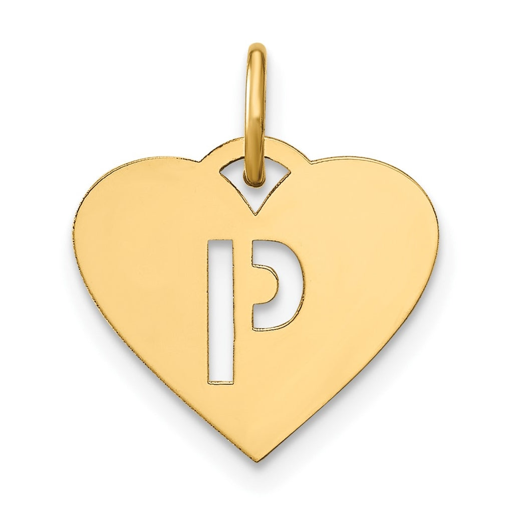 14K Yellow Gold Initial Letter P Initial Charm