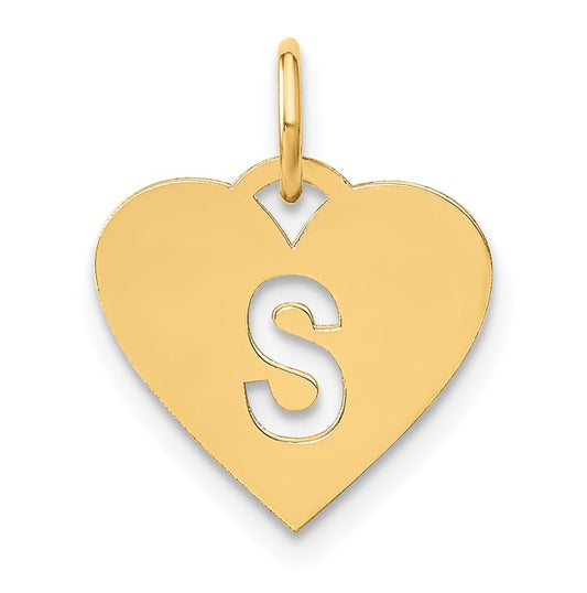 14K Yellow Gold Initial Letter S Initial Charm