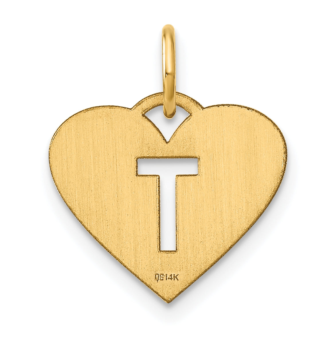 14K Yellow Gold Initial Letter T Initial Charm