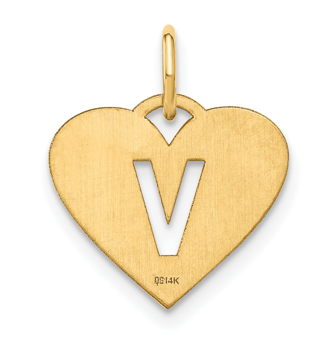 14K Yellow Gold Initial Letter V Initial Charm