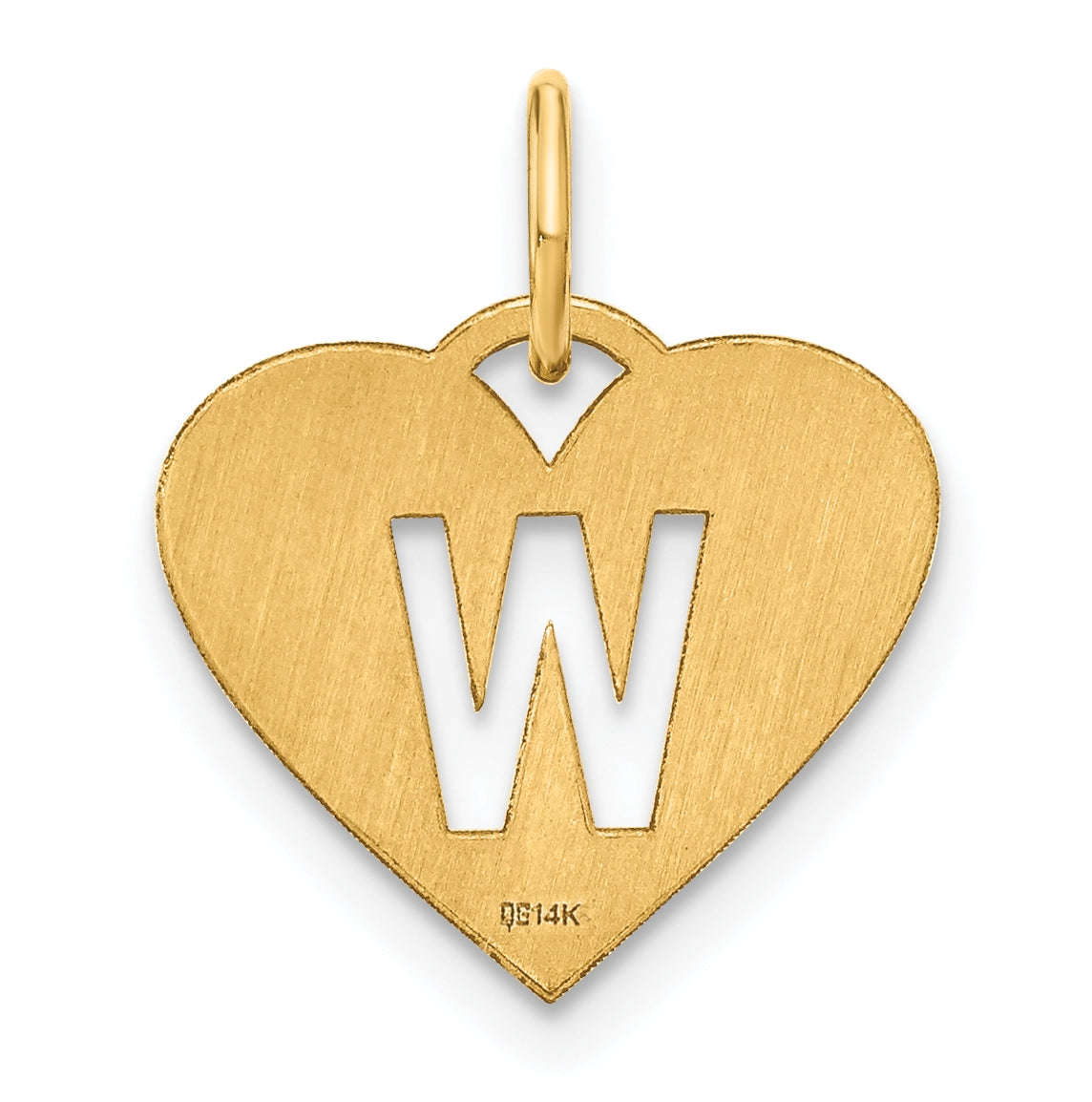 Sterling Silver Gold plated Initial Letter W Heart Initial Charm