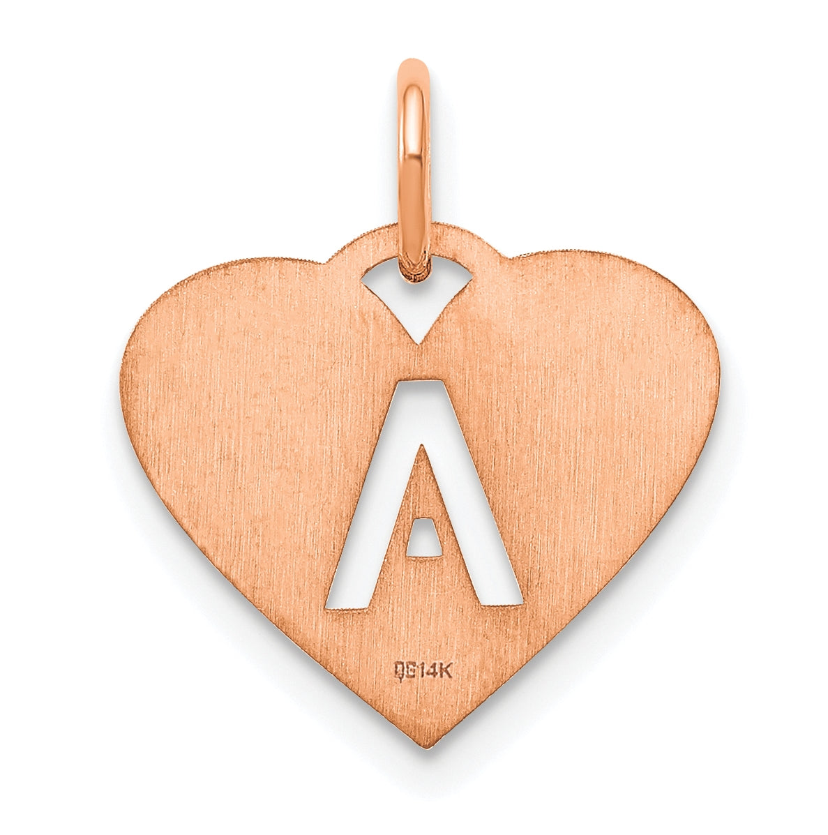 Sterling Silver Rose Gold Plated Heart Letter A Initial Charm