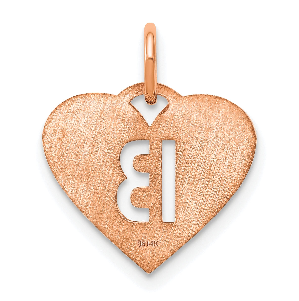Sterling Silver Rose Gold Plated Heart Letter B Initial Charm