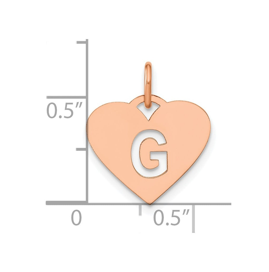 Sterling Silver Gold-plated Or Rose Gold Initial Letter Heart Initial Charm