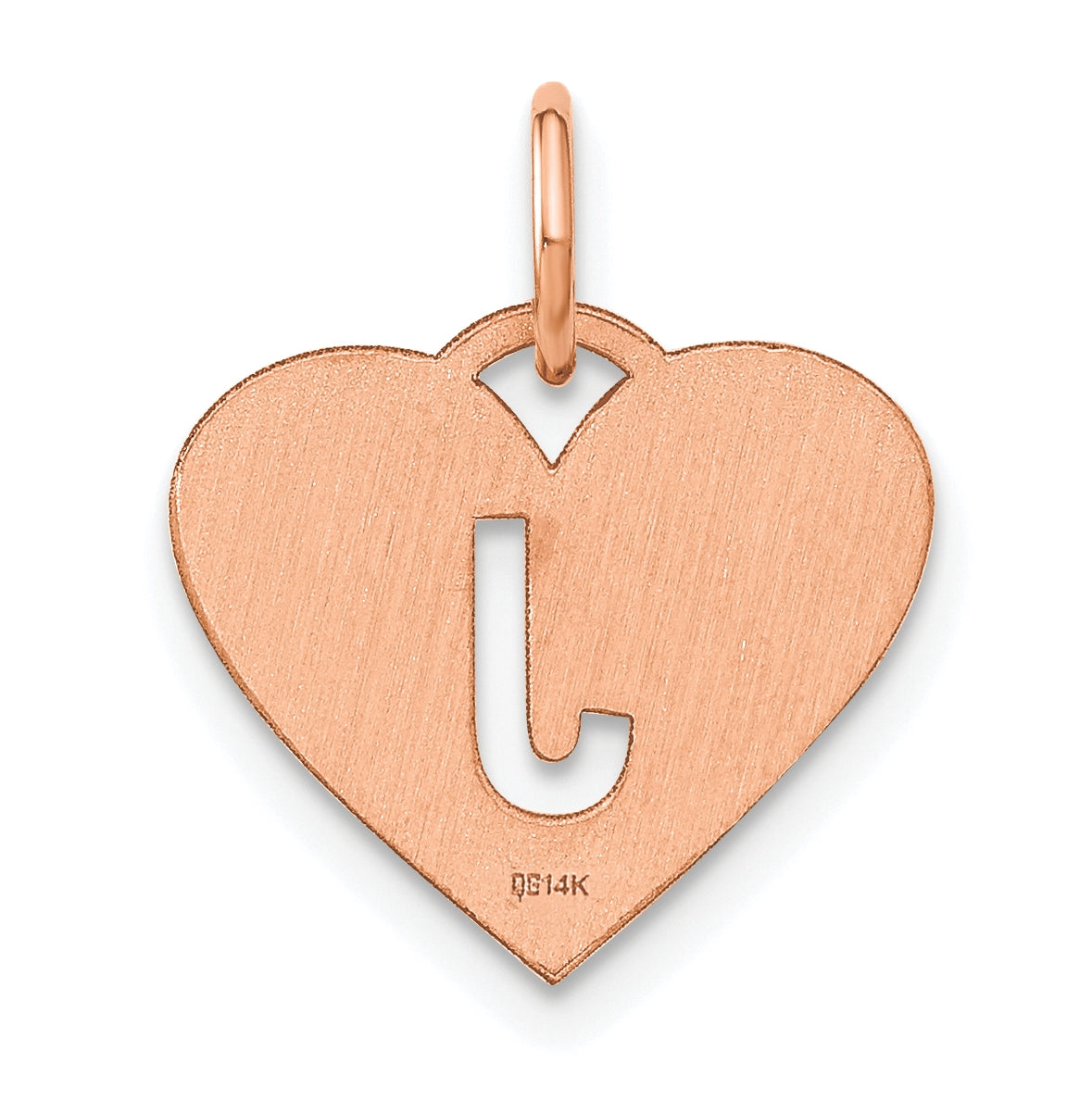 Sterling Silver Rose Gold Plated Heart Letter J Initial Charm