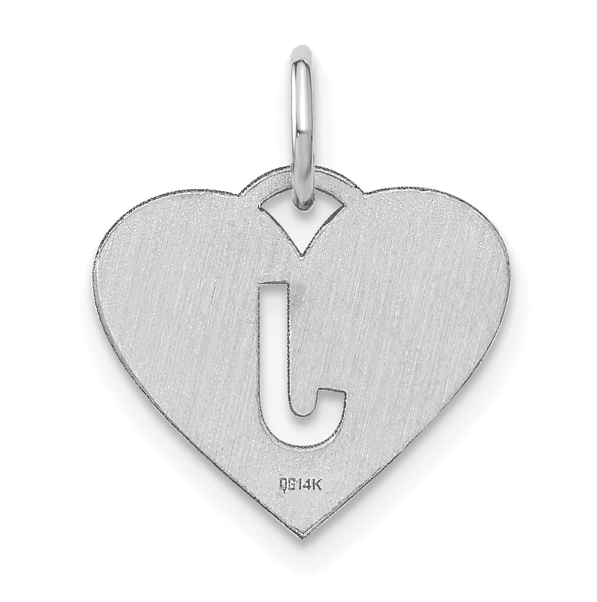 Sterling Silver Rhodium plated Heart Letter J Initial Charm