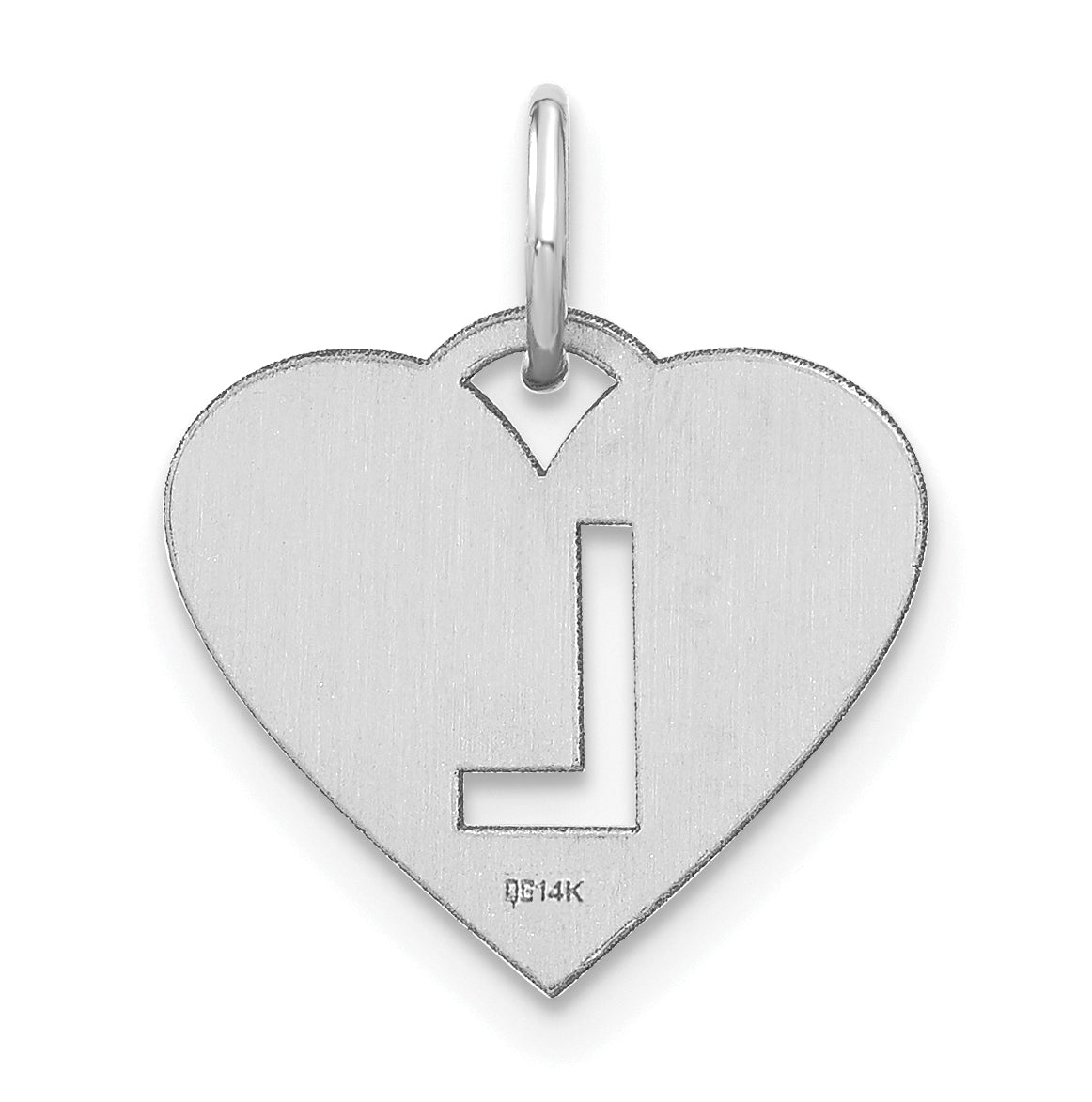 14K White Gold Initial Letter L Initial Charm