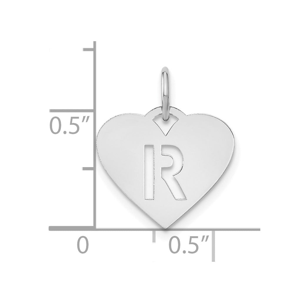 Sterling Silver Gold-plated Or Rose Gold Initial Letter Heart Initial Charm