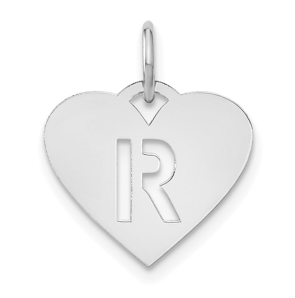 Sterling Silver Gold-plated Or Rose Gold Initial Letter Heart Initial Charm