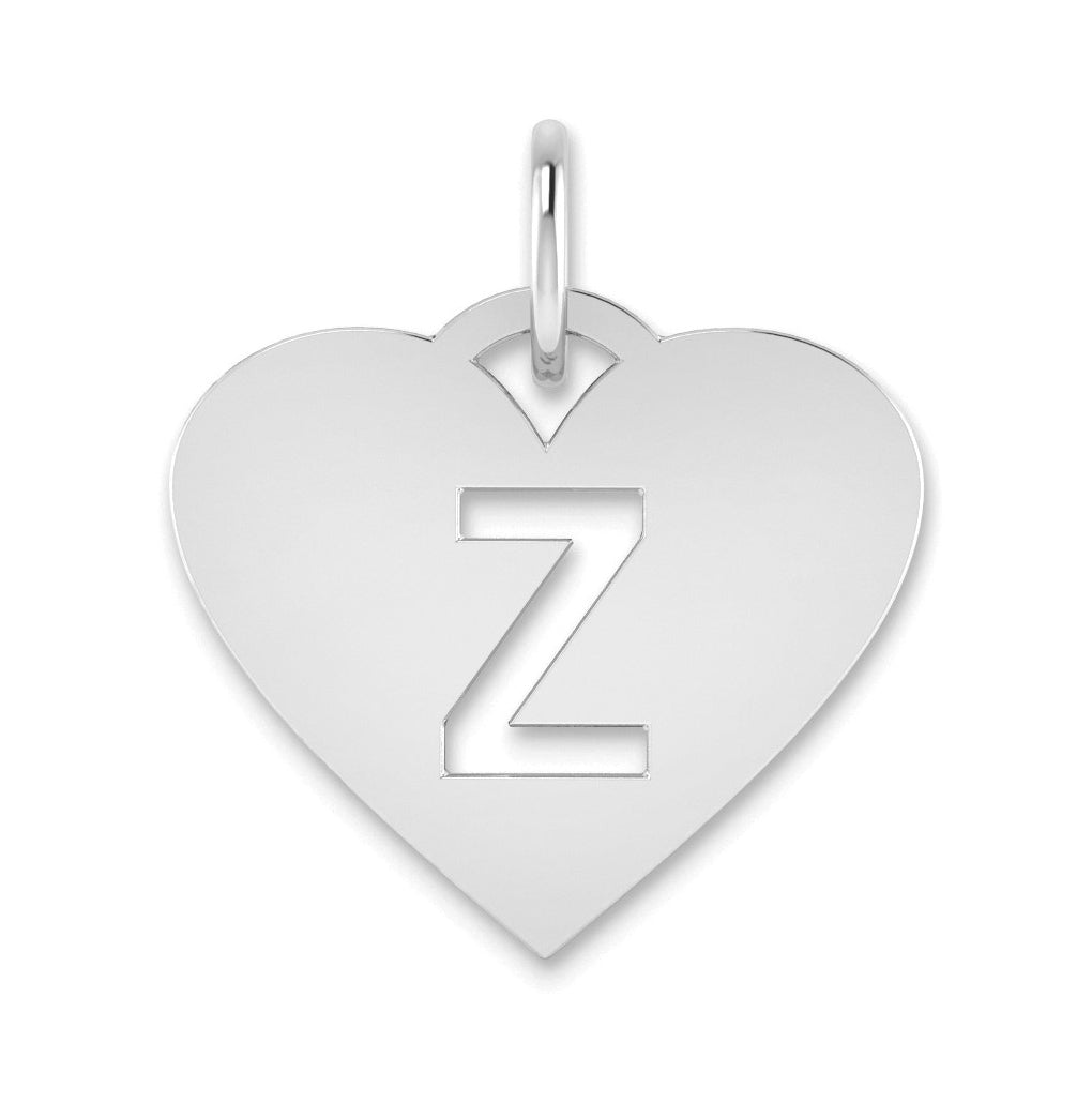 Sterling Silver Gold-plated Or Rose Gold Initial Letter Heart Initial Charm