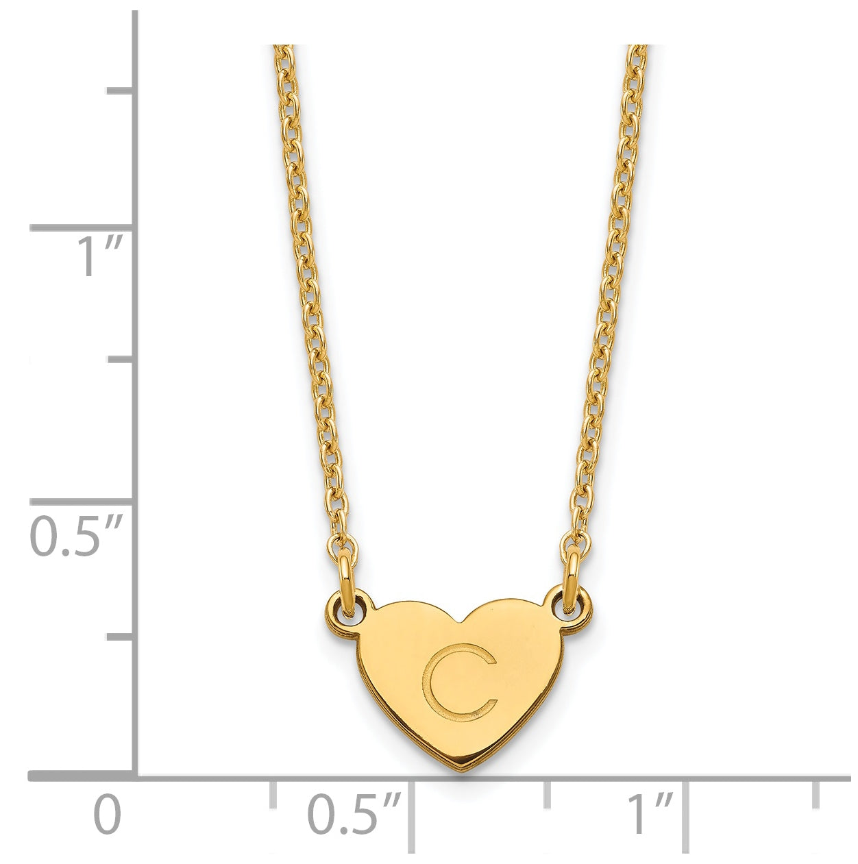 Sterling Silver Gold Plated Initial Heart Necklace