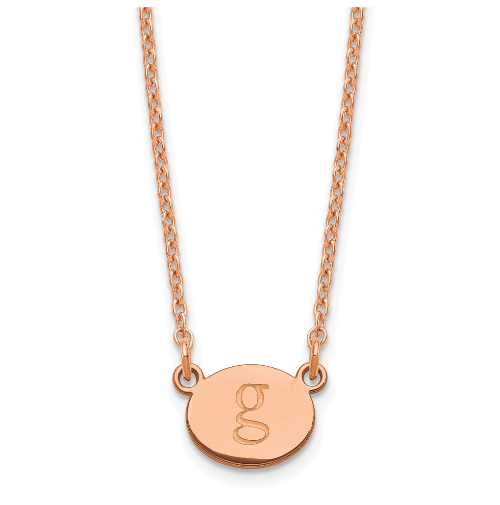 Sterling Silver Rose Gold plated Initial Oval Necklace