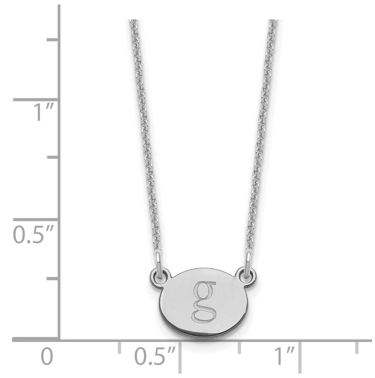 10K White Gold Initial Oval Necklace