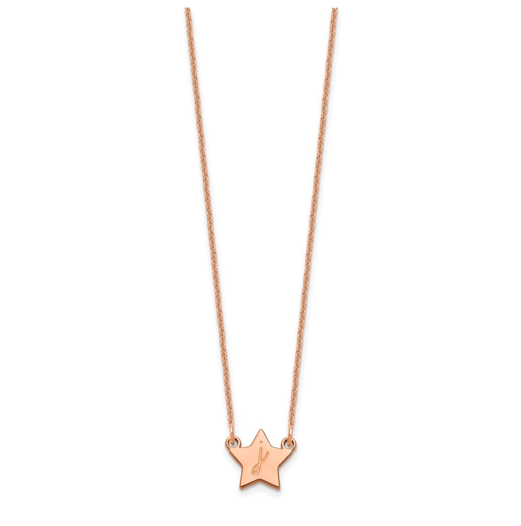 14K Yellow Or White Or Rose Gold Initial Star Necklace – Elegant Jewelry Gift for Birthday, Anniversary, Engagement, Wedding