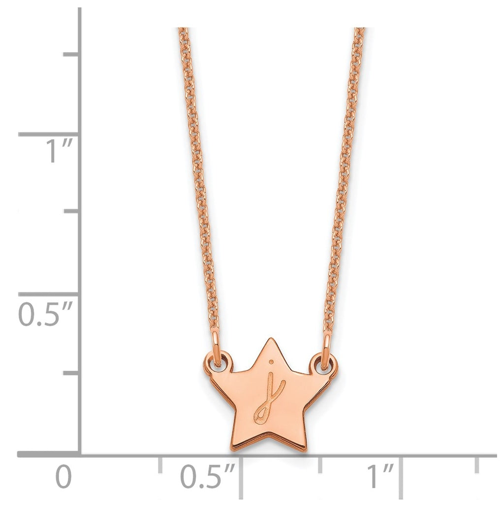 14K Yellow Or White Or Rose Gold Initial Star Necklace – Elegant Jewelry Gift for Birthday, Anniversary, Engagement, Wedding
