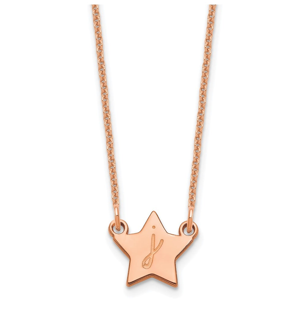14K Yellow Or White Or Rose Gold Initial Star Necklace – Elegant Jewelry Gift for Birthday, Anniversary, Engagement, Wedding