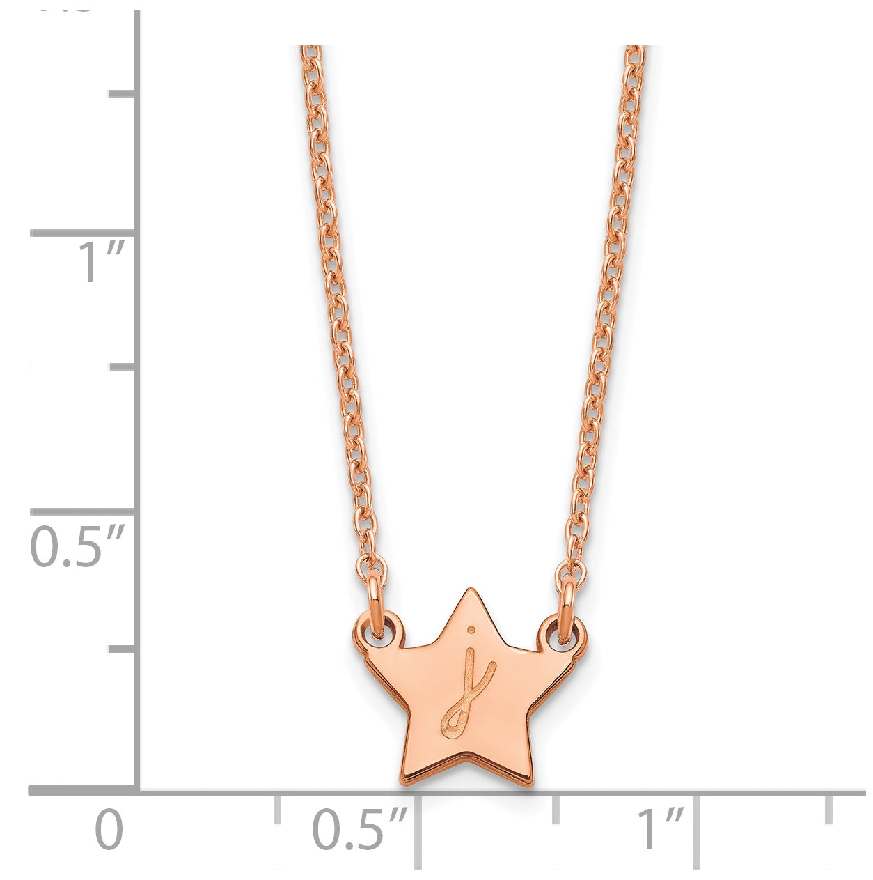 Sterling Silver Rose Gold plated Initial Star Necklace
