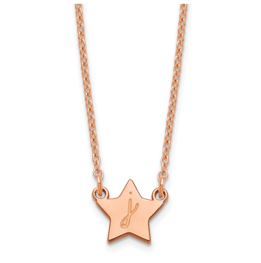 Sterling Silver Rose Gold plated Initial Star Necklace
