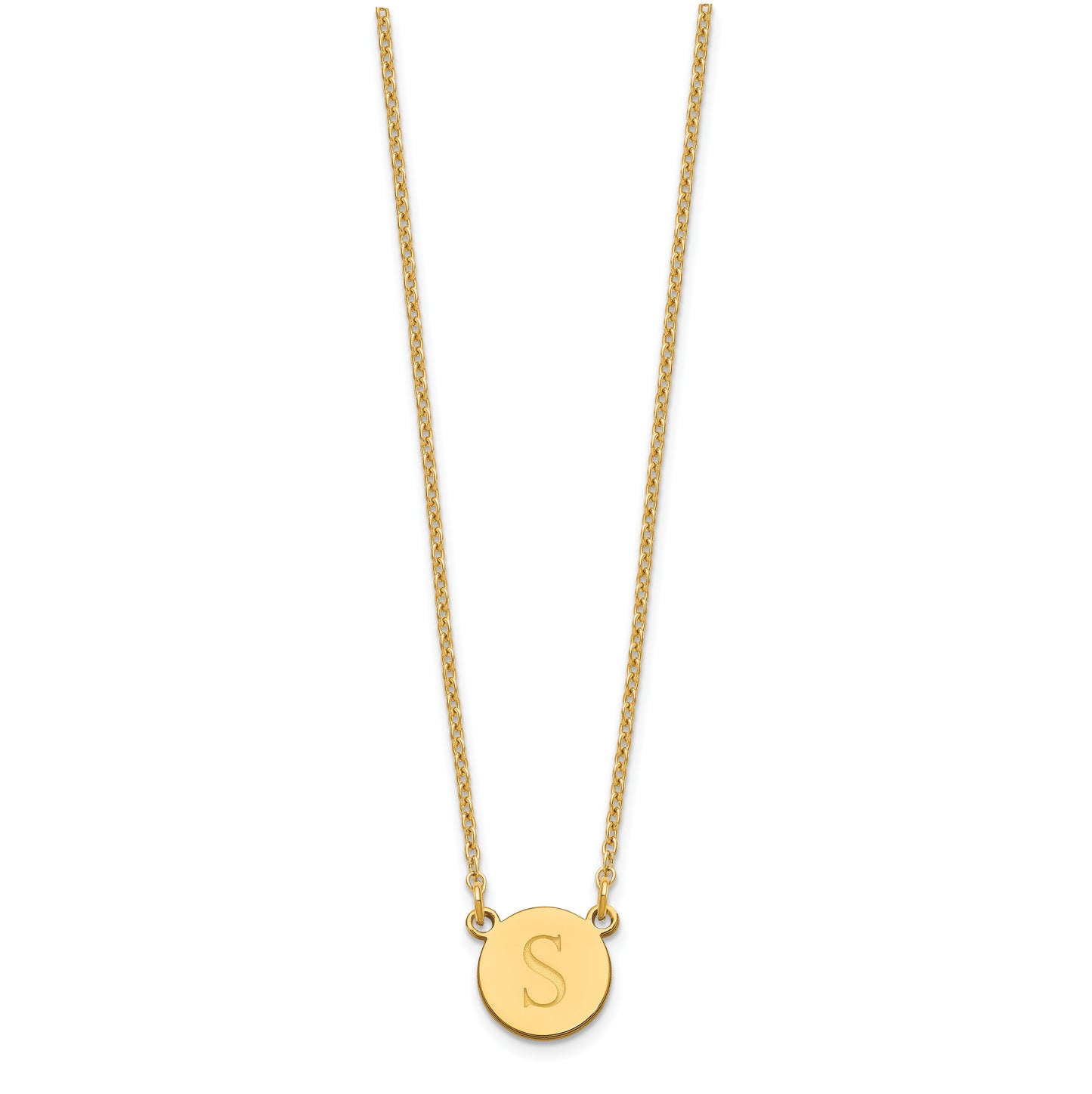 Sterling Silver Gold Plated Initial Circle Necklace