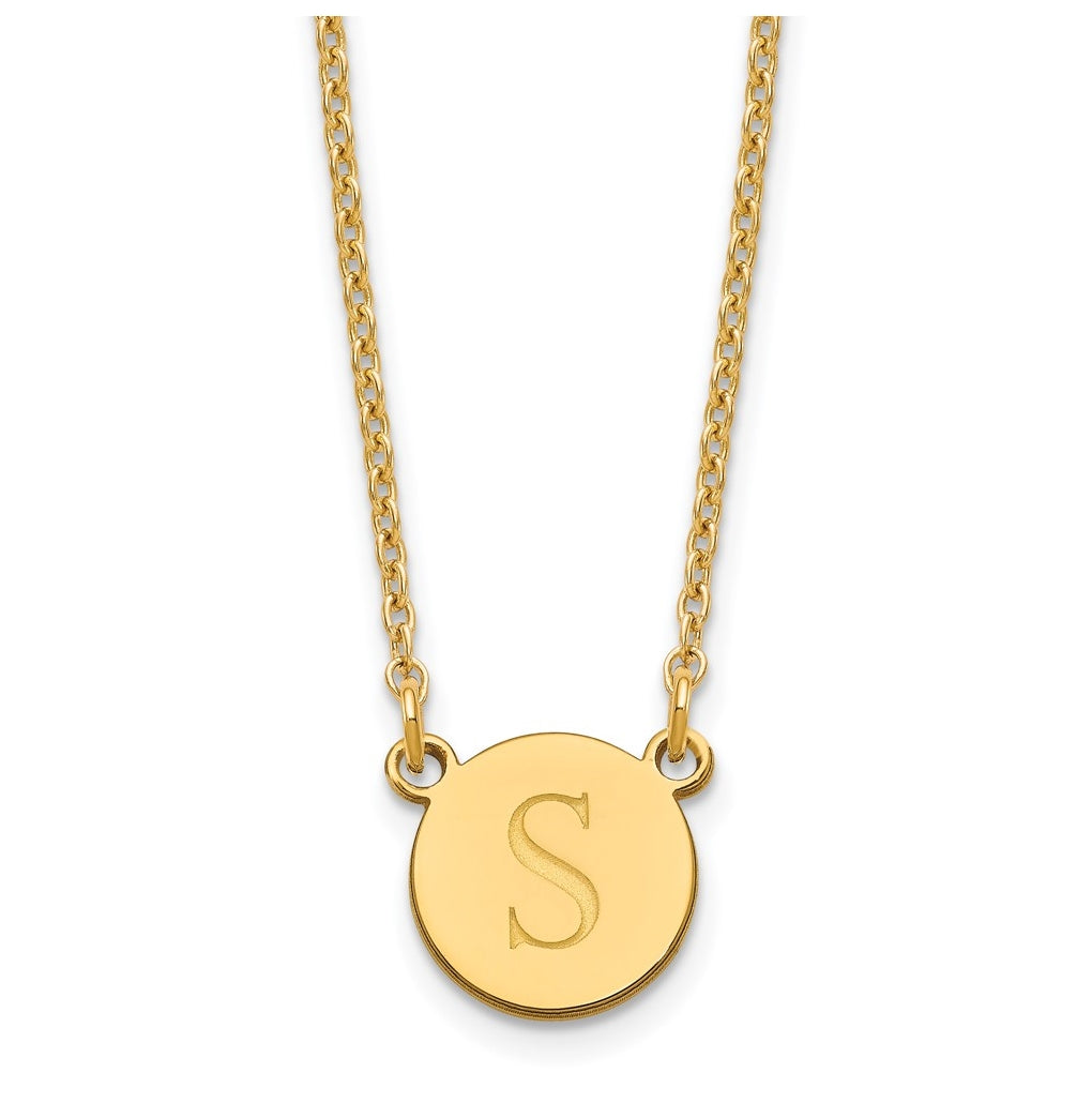Sterling Silver Gold Plated Initial Circle Necklace