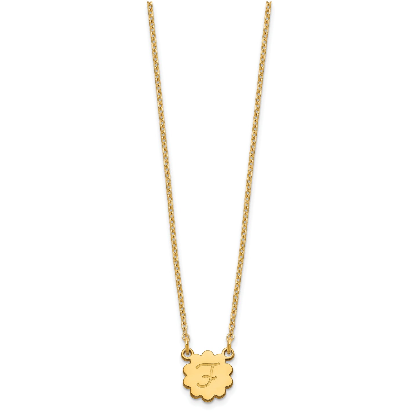 Sterling Silver Gold Plated Initial Flower Necklace