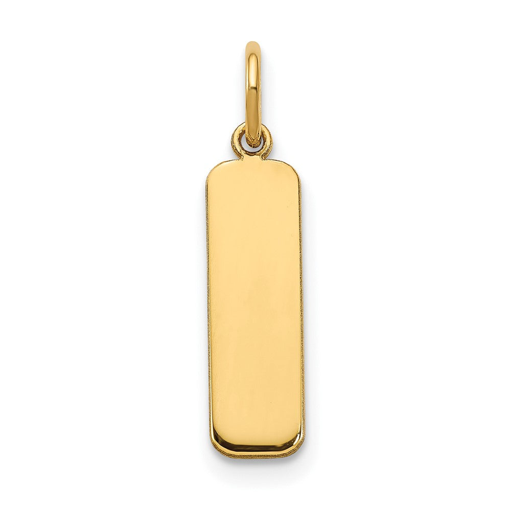 Sterling Silver Gold plated Small Vertical Blank Bar Charm