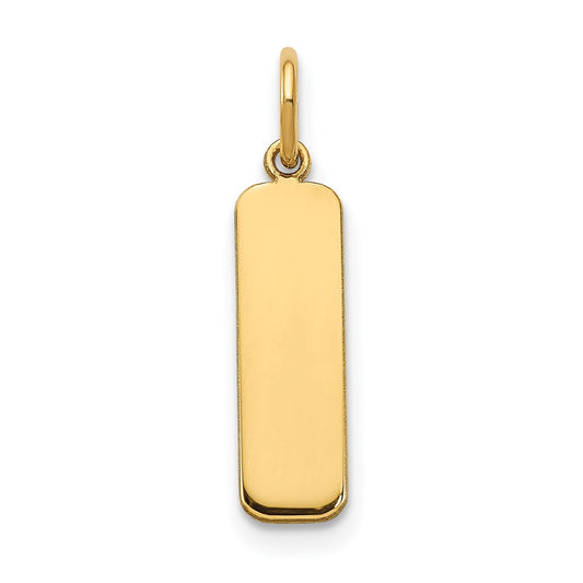Sterling Silver Gold plated Small Vertical Blank Bar Charm