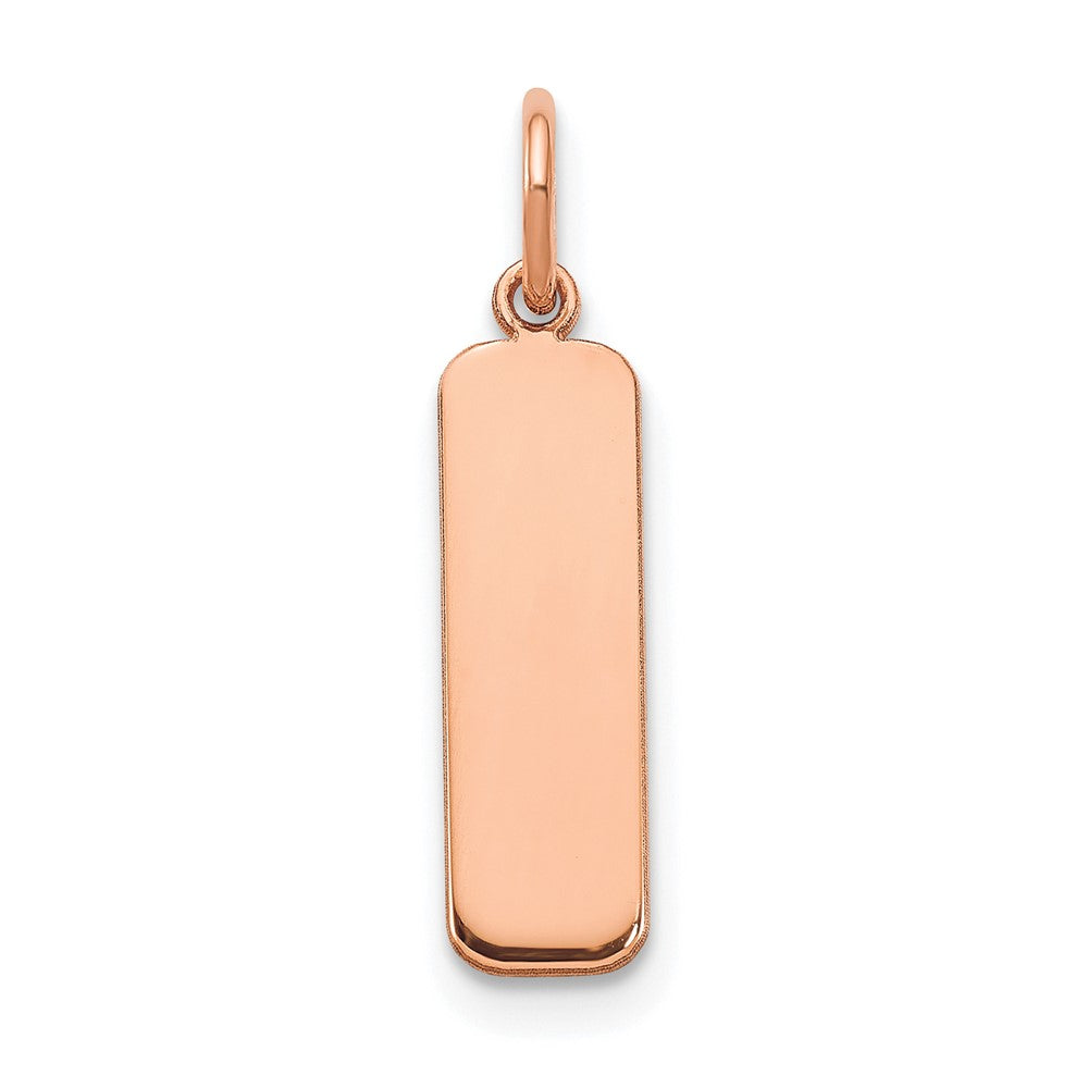 Sterling Silver Rose Gold plated Small Vertical Blank Bar Charm