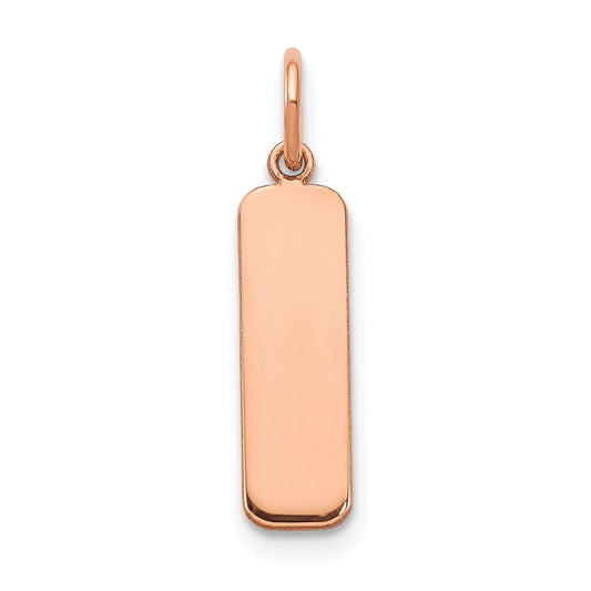 14K Rose Gold Small Vertical Blank Bar Charm