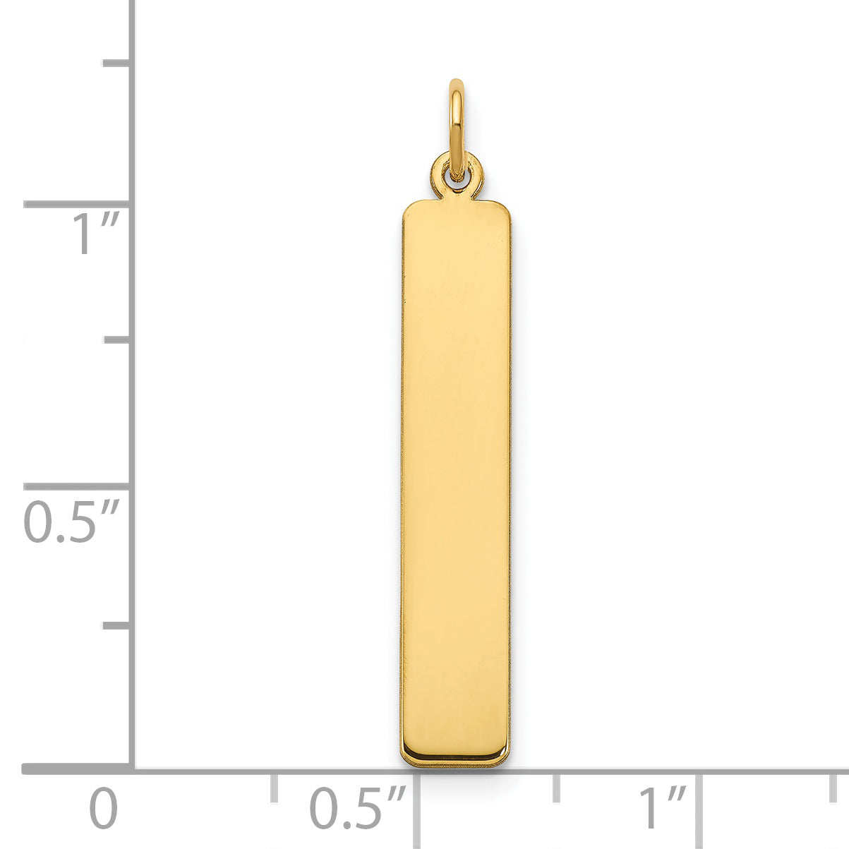 14K Yellow Gold Large Vertical Blank Bar Charm