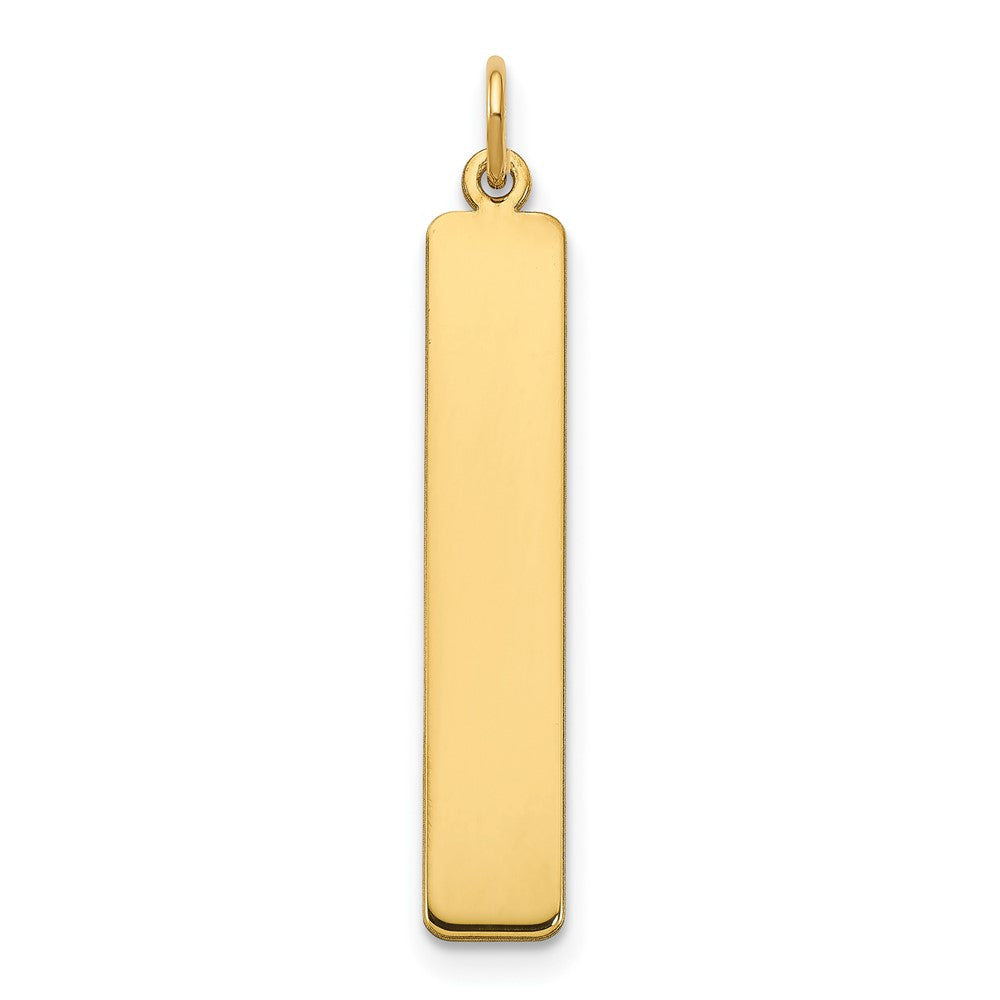 14K Yellow Gold Large Vertical Blank Bar Charm